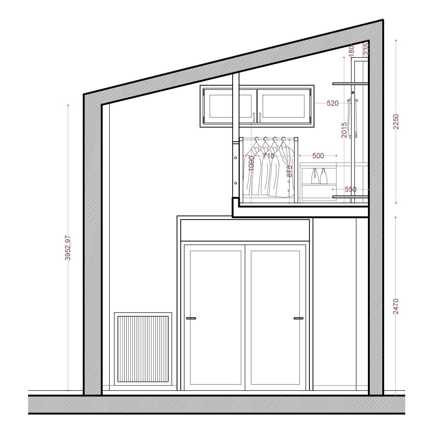 dressing room - interior design - sectioon 01