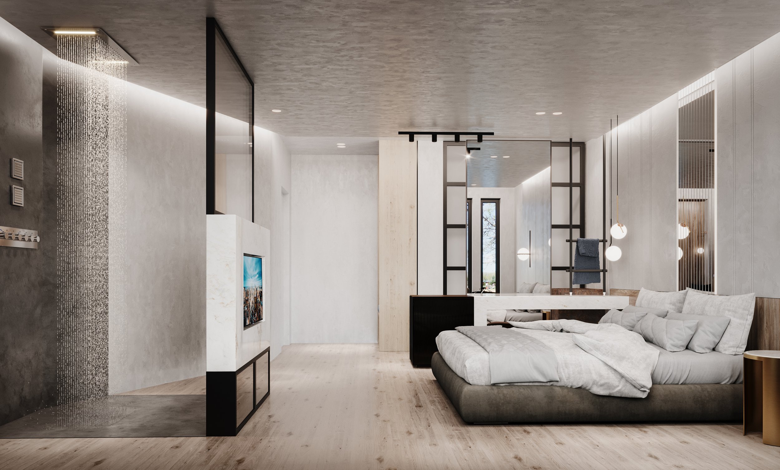airbnb plaka interior bed shower seperated