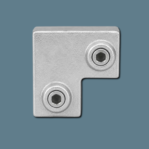 Galvanised Square Clamp - 125 90° Elbow