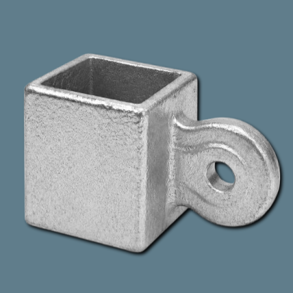 Galvanised Square Clamp - 173M Male Single Swivel