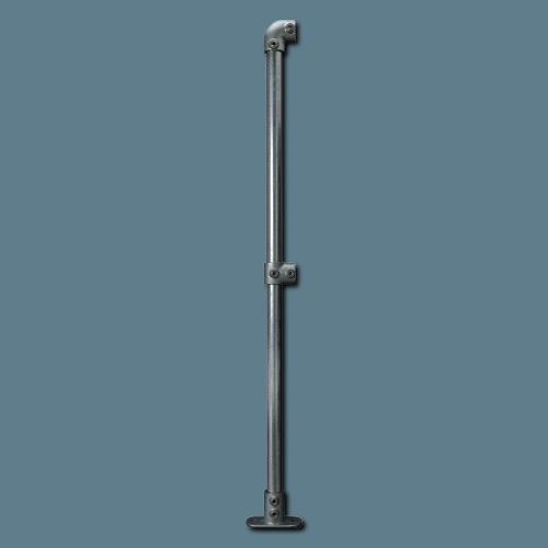 Galvanised Pre-assembled End Post - 1100mm