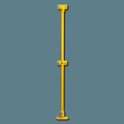 Yellow Powder Coated Pre-assembled Mid Post - 1100mm