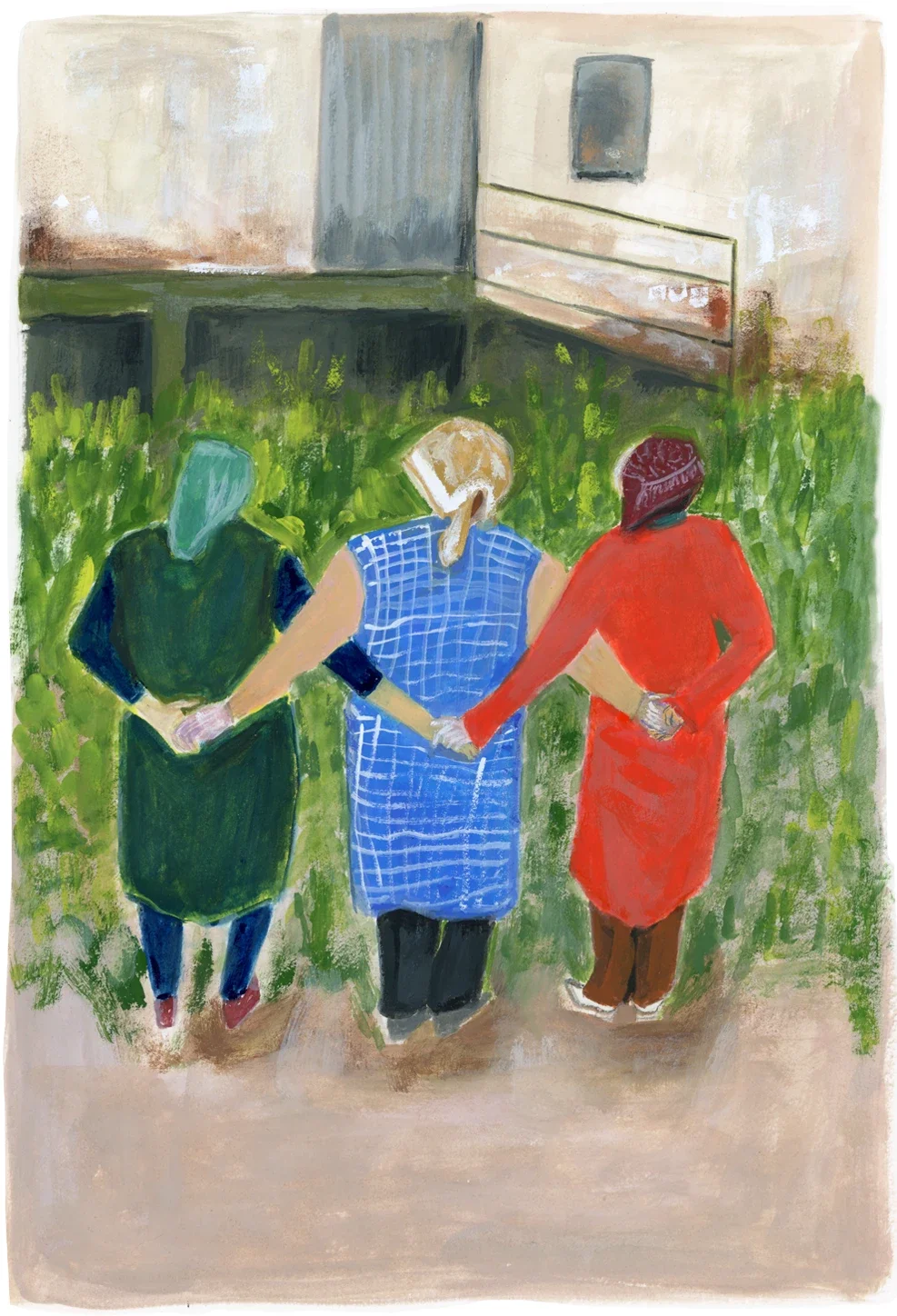 Women holding hands