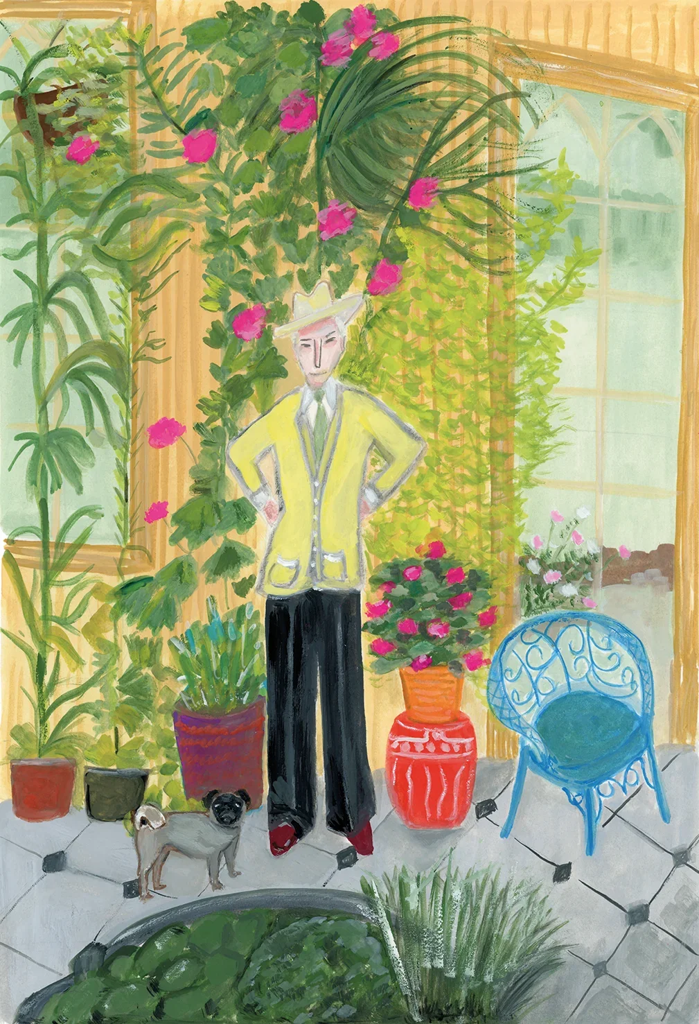 Cecil Beaton in the winter garden