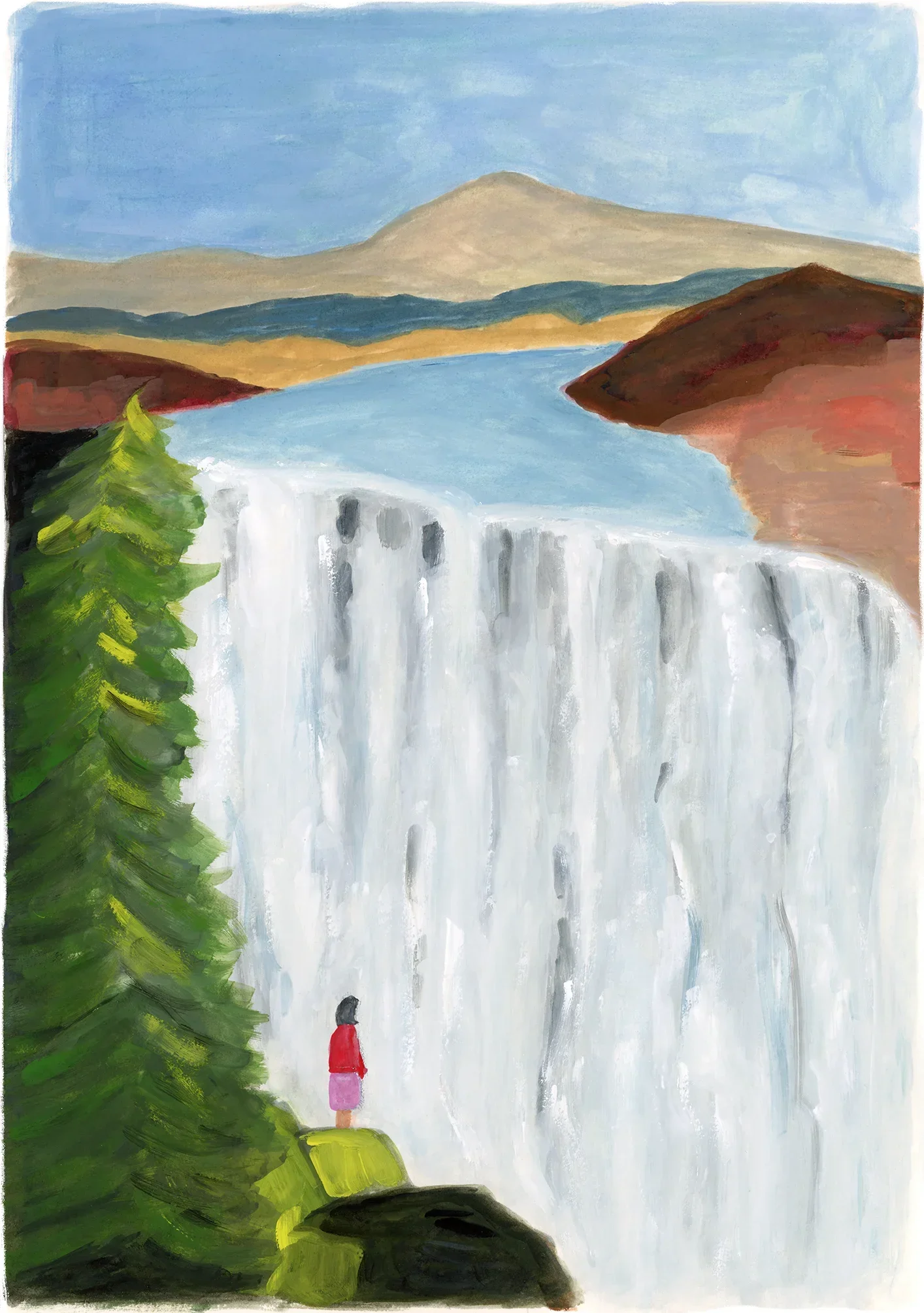 Looking at the waterfall