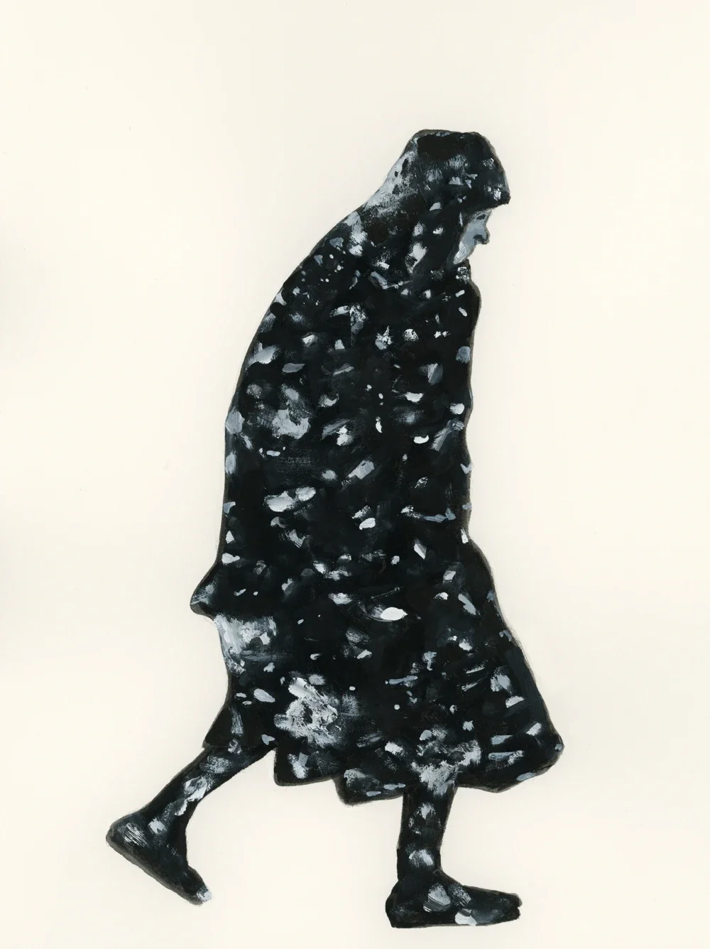 Old woman in the snow