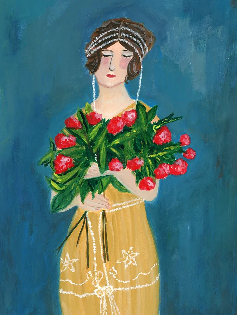 Dorothy Ward with roses