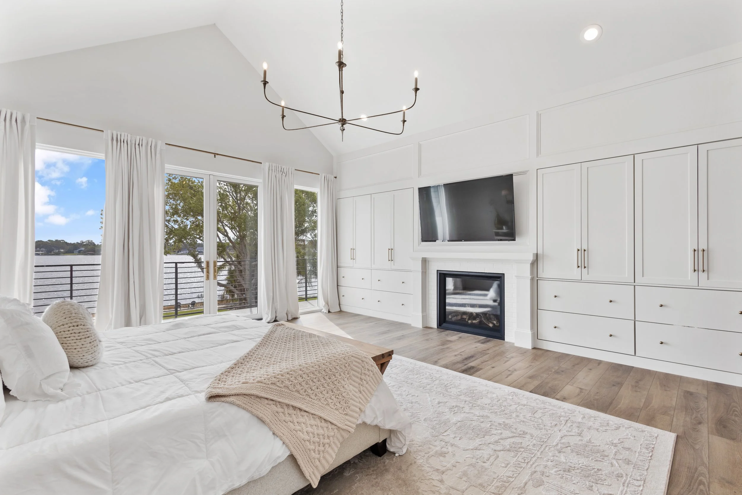 master bedroom with fireplace