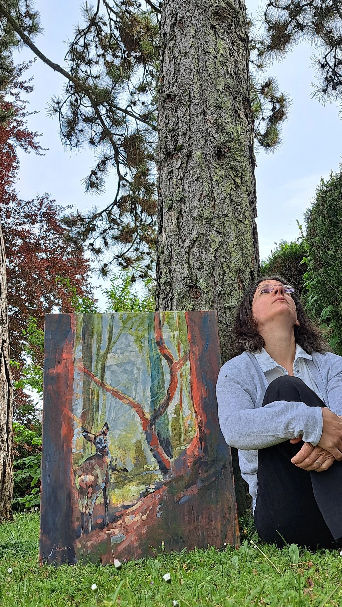 Peinture à l'huile, artiste inspiré, chevreuil
