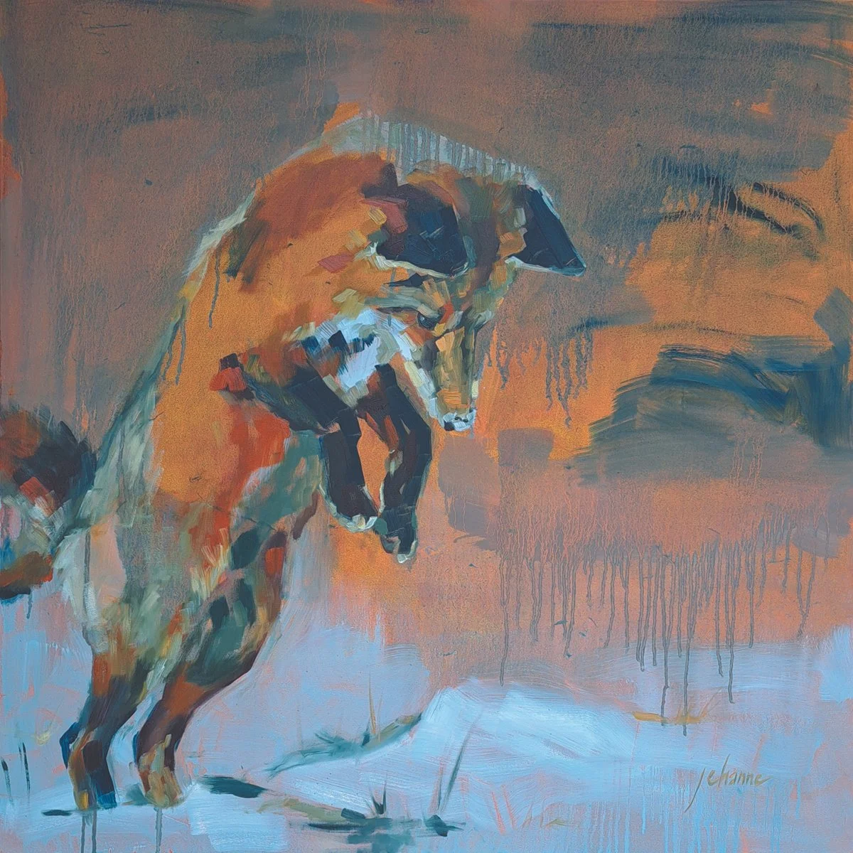 A Volpa, Huile sur toile, 100x100cm, 2025, Disponible