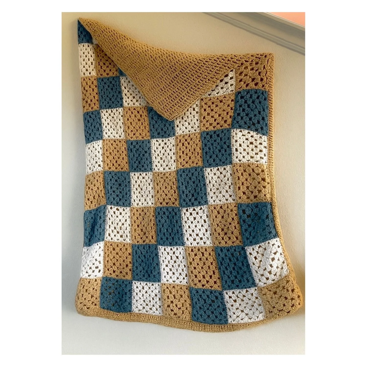 Handmade Crochet Patchwork Blanket – 41" x 58"