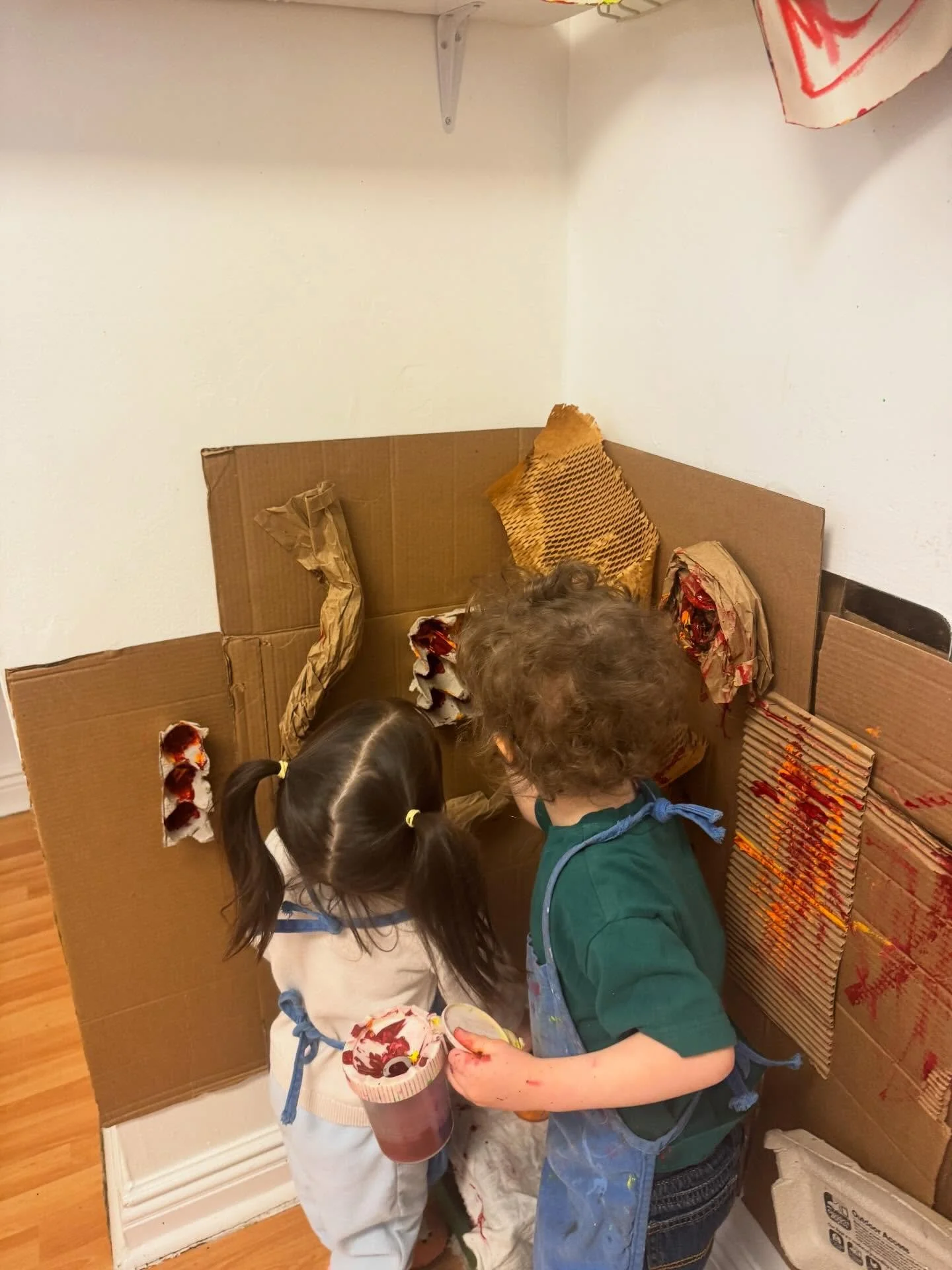 This week, the Three&rsquo;s classroom have been focused on creative and sensory play through painting on a textured mural! 

Children explore the textures through navigating their paintbrushes around various shapes, creating a work of art. &ldquo;Lo