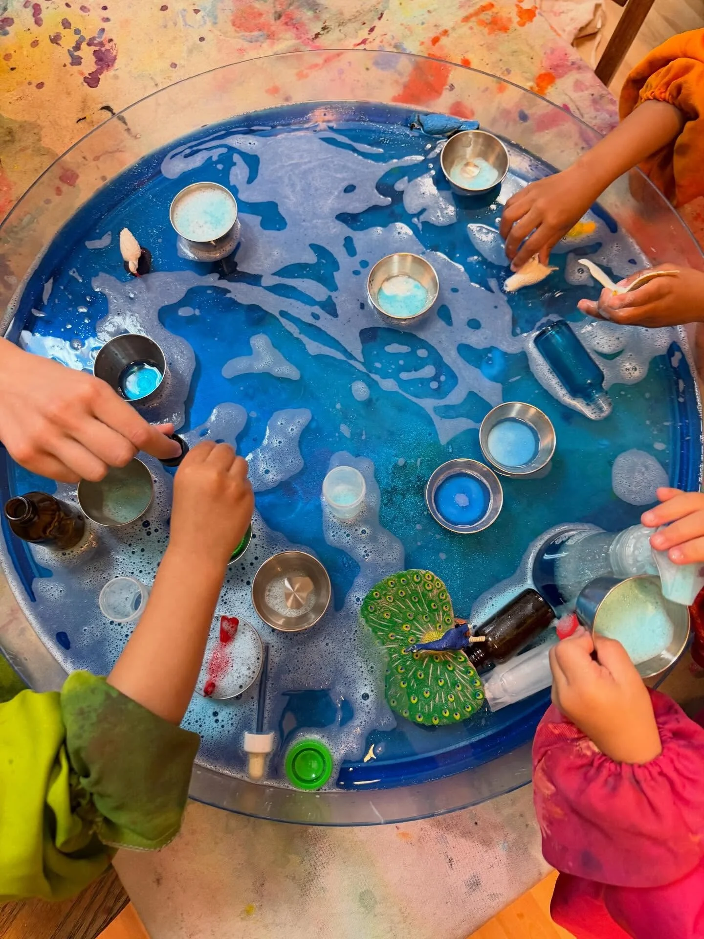 Lots of water &amp; sensory play this week with pouring, scooping, whisking, and even some bird baths! 🐦🦆🐤The children are building their motor skills &amp; hand-eye coordination, dramatic play skills, and experimenting&mdash;all through play! 💧?