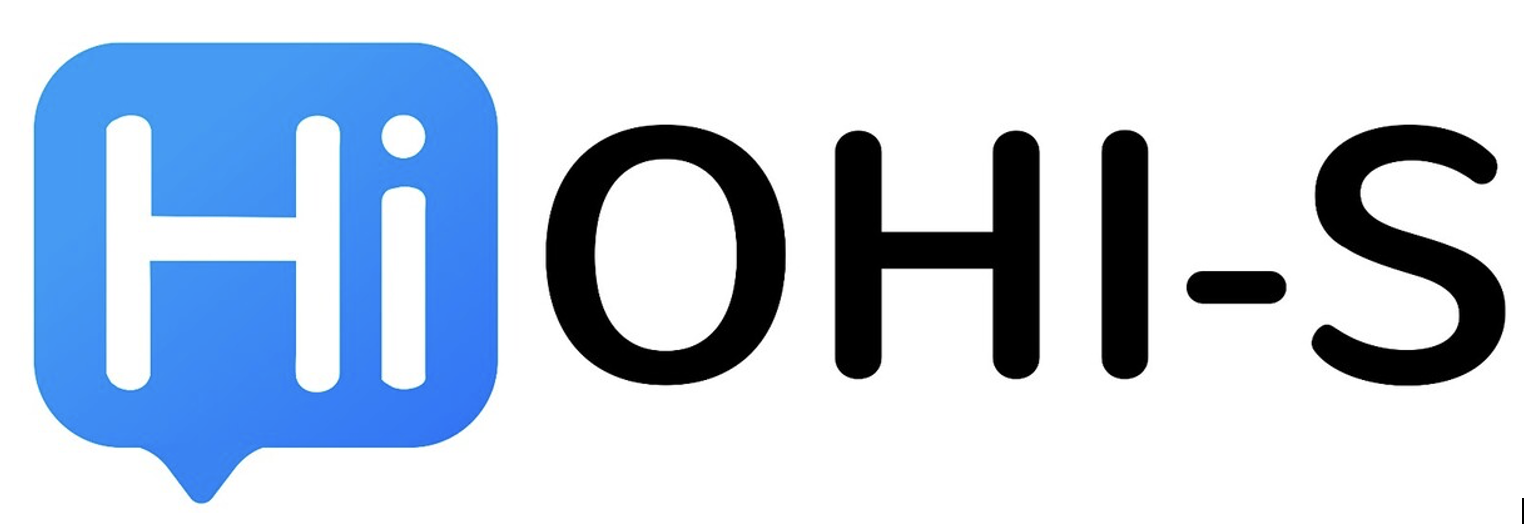 Logo with the text "Hi OHS"; the "Hi" is inside a blue speech bubble, and "OHS" is in bold black letters.