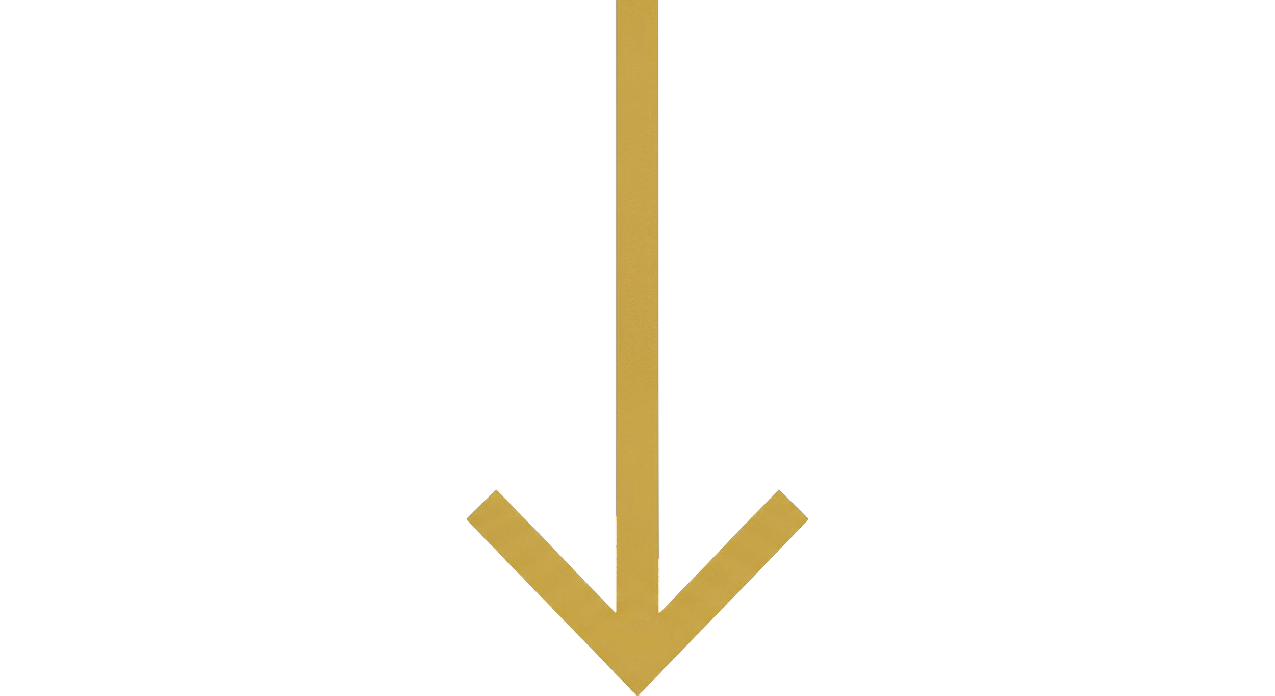 A large, yellow downward arrow on a black background, with a small blue horizontal bar near the arrow tip.