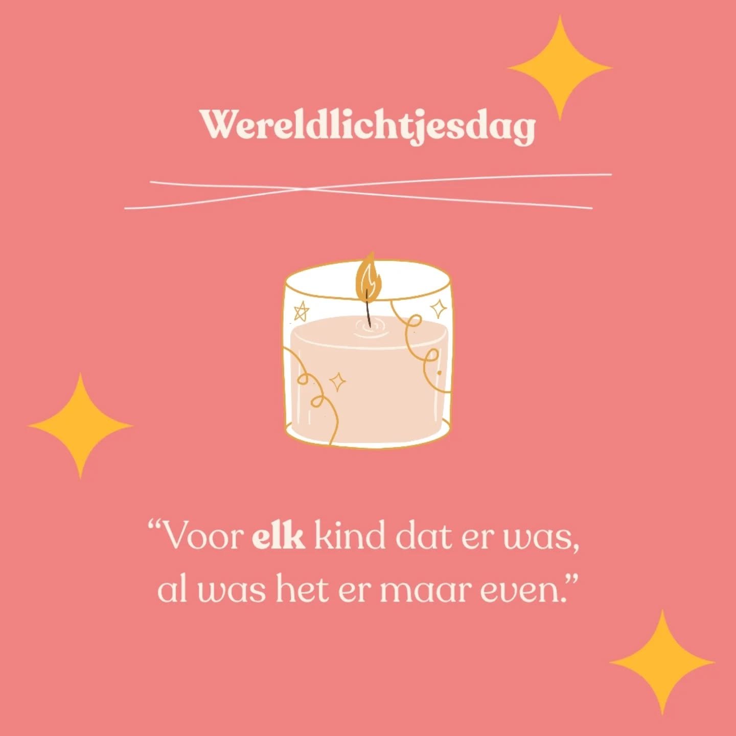 Elke tweede zondag van december branden overal ter wereld om stipt 19u lichtjes voor kinderen die gemist worden. ✨

Ook binnen een fertiliteitstraject gebeurt het jammer genoeg heel vaak dat mensen veel te vroeg afscheid moeten nemen van het kindje d