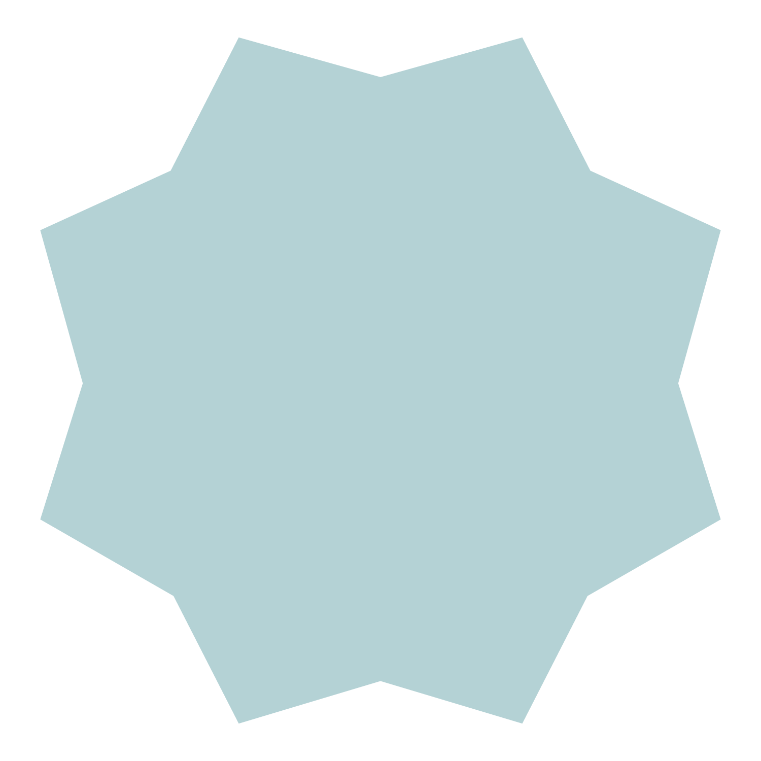 Achtergrond met een lichtblauwe, geometrische, stervormige figuur.