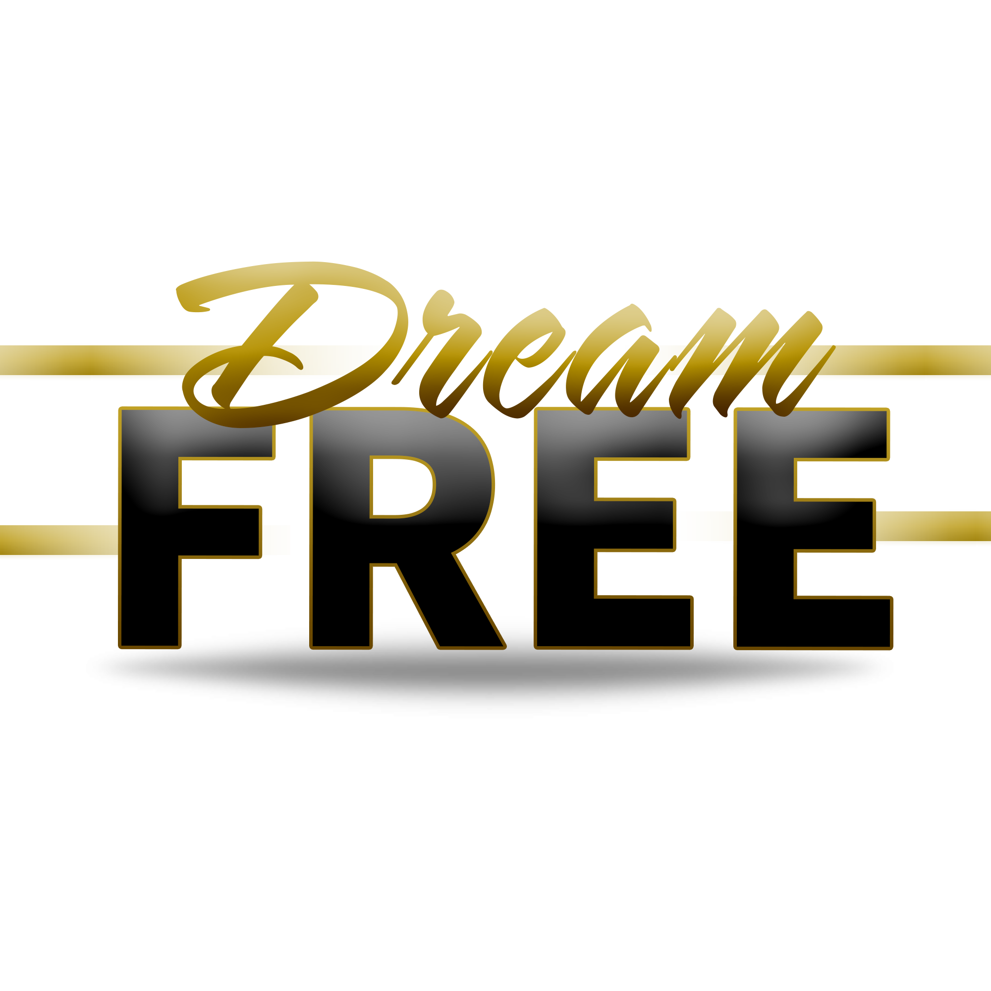 Gold and black 3D text reading 'FREE' with a stylized snake wrapping around the letter 'F', on a black background.