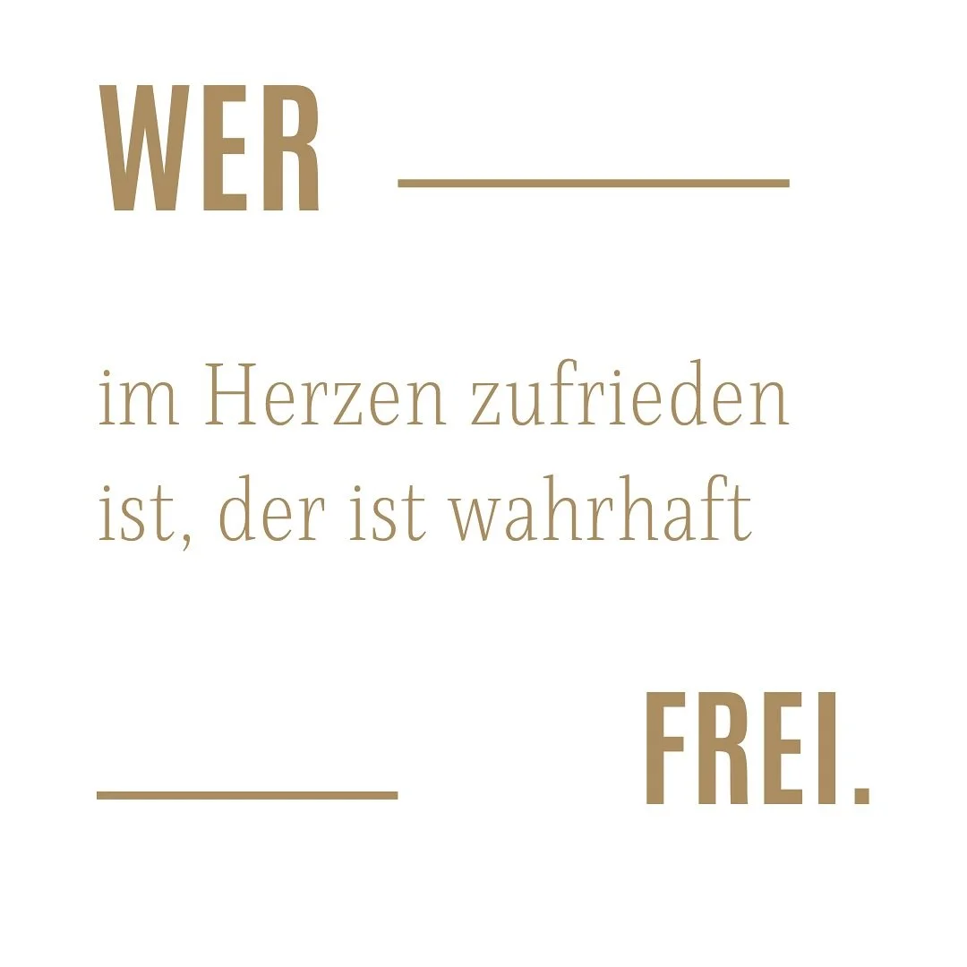 Wer im Herzen zufrieden ist, der ist wahrhaft frei.&ldquo; &ndash; so steht es schon in der Bhagavad Gita.

I&rsquo;m Yoga &uuml;ben wir nicht nur, den K&ouml;rper zu bewegen, sondern auch den Geist zu beruhigen. 
Zufriedenheit entsteht nicht durch &