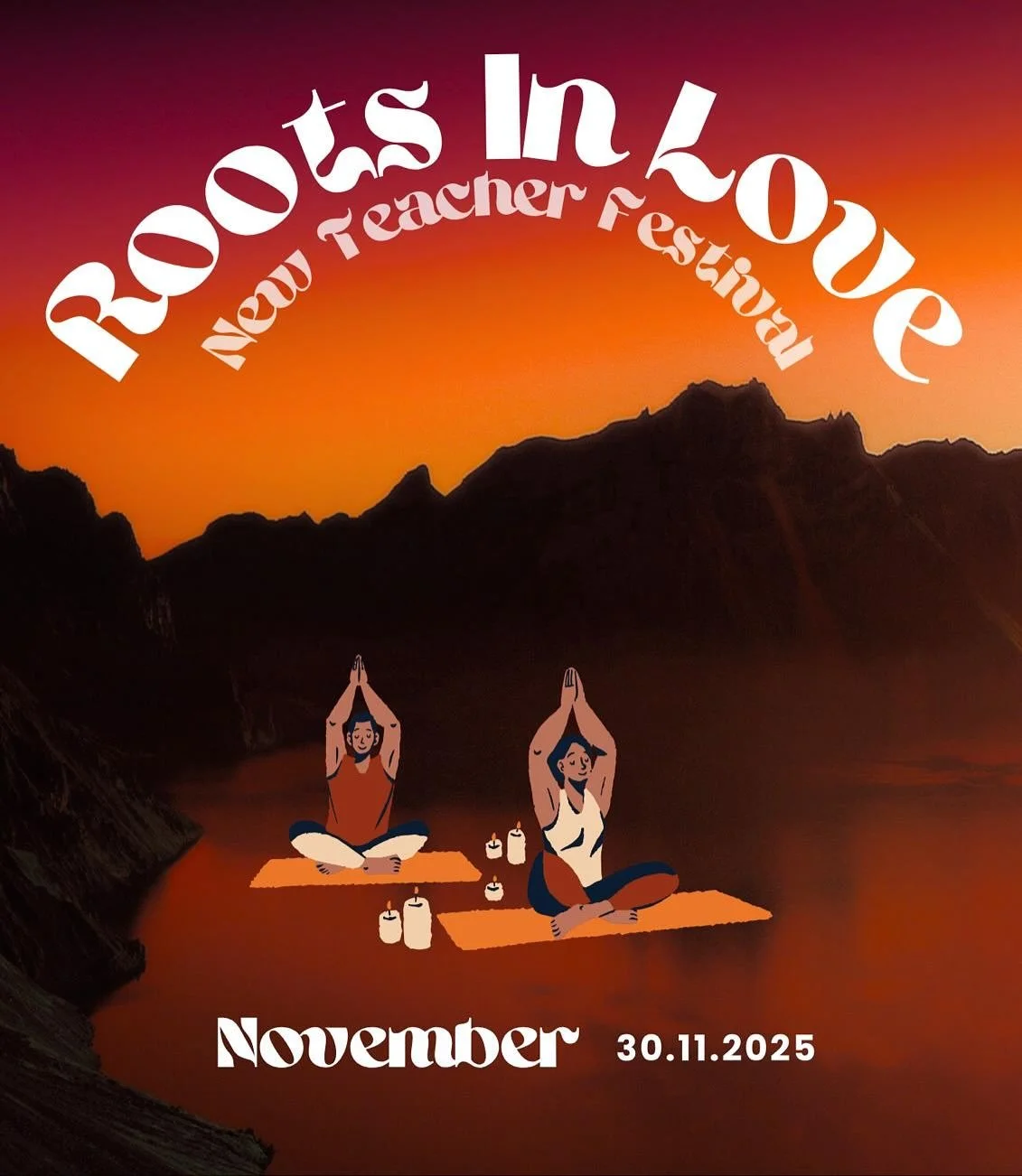 ROOTS IN LOVE ❤️ NEW TEACHER FESTIVIAL 

Sonntag 30. November 2025 von 10:00 Uhr - 17:15 Uhr ! Sei dabei und erlebe die ersten Klassen unserer Trainees der aktuellen Ausbildung in der City. Ein Tag voller Yoga, Verbindung &amp; Liebe Beim New Teacher