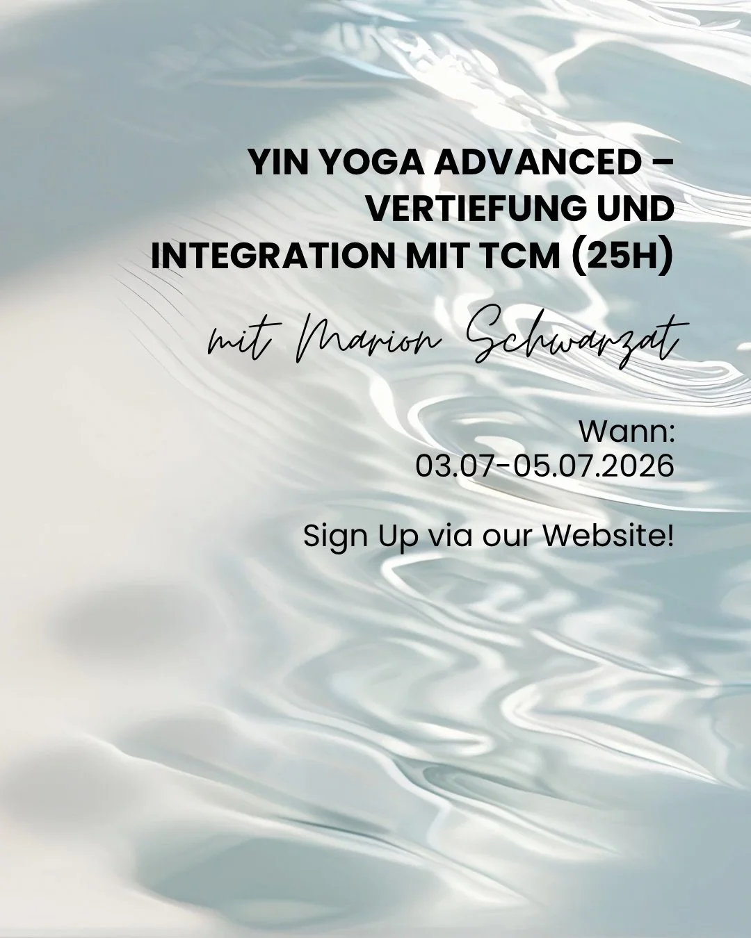 🌕 Yin Yoga Advanced &ndash; Vertiefung und Integration mit TCM (25h)
mit @marionschwarzatyoga 

Energetische Tiefe erfahren, verstehen und weitergeben. 

In diesem 25-Stunden-Modul widmen wir uns ganz der stillen, tiefwirkenden Praxis des Yin Yoga &