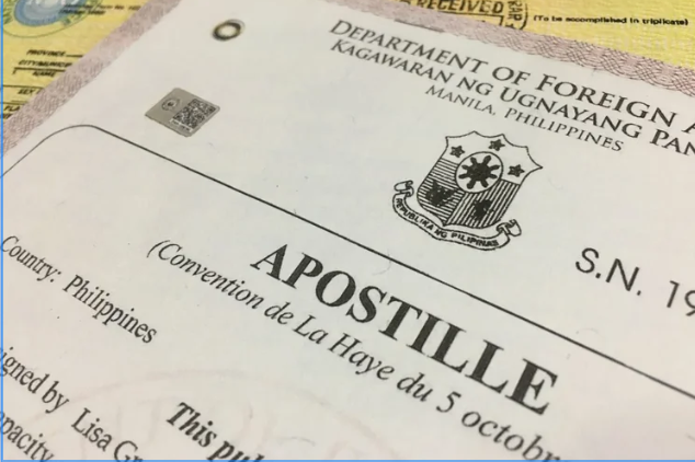 Official document titled 'Apostille' issued by the Department of Foreign Affairs of the Philippines.