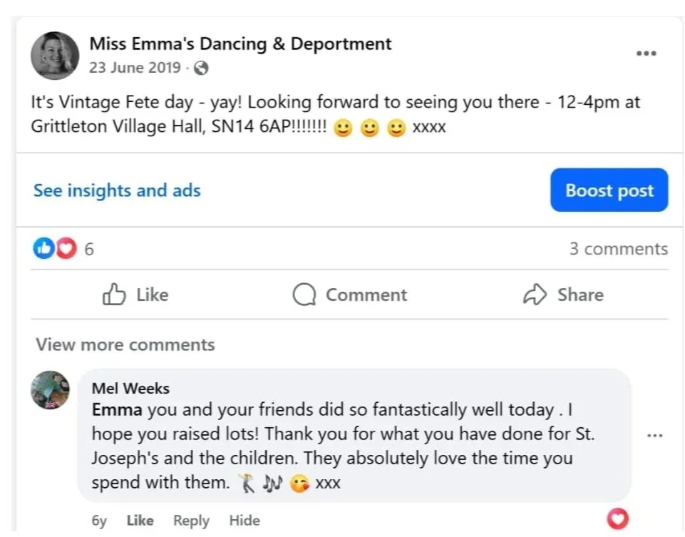Miss Emma's Dancing fundraises for local causes by hosting a Vintage Fete
