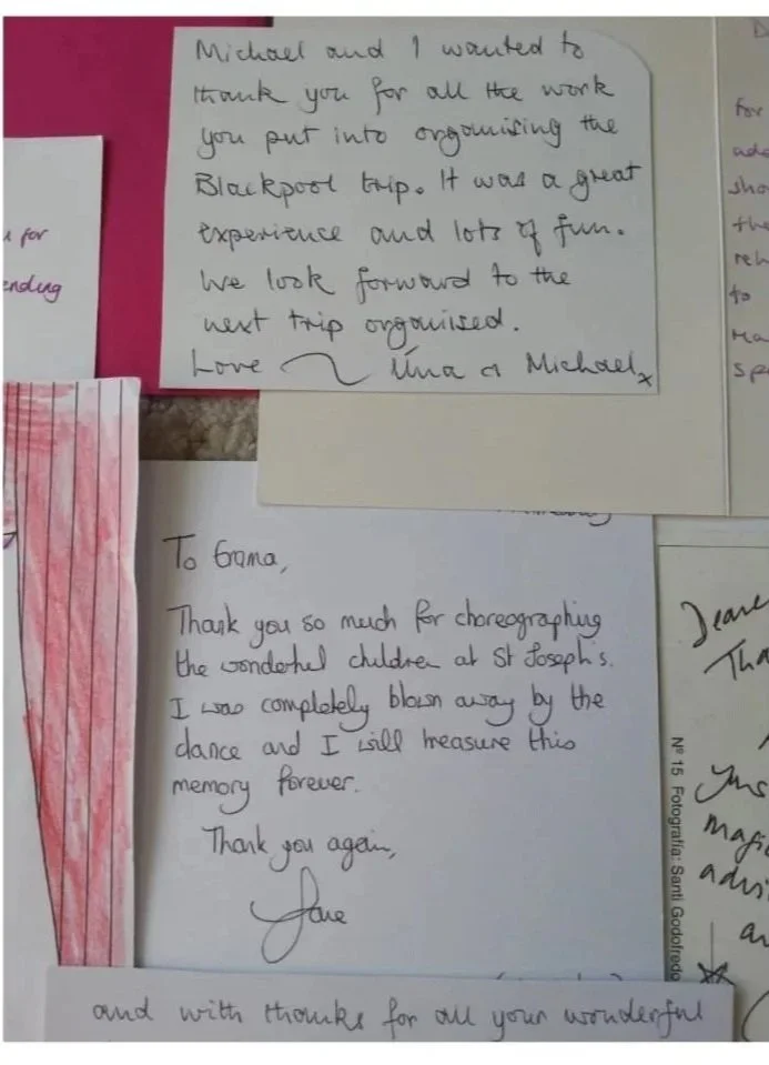 Thank you cards from dance students