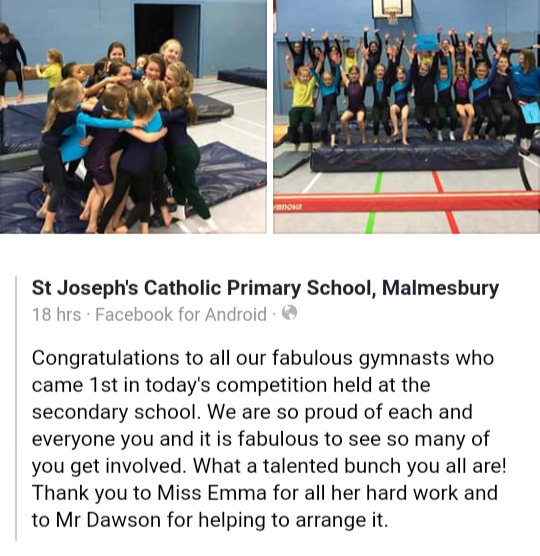 Miss Emma's gymnastics students winning first place.