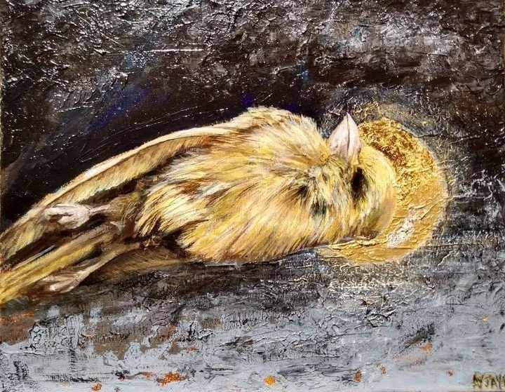 Coalmine
12"x9"
Acrylic, Gold leaf on Canvas