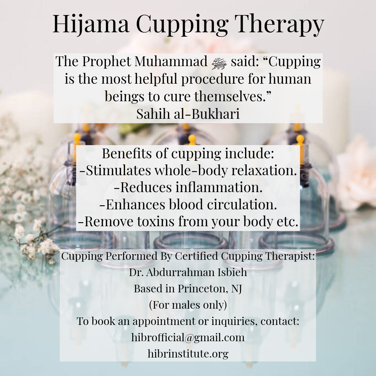 Hijamah Cupping Therapy Full Body Detox (Princeton, NJ)