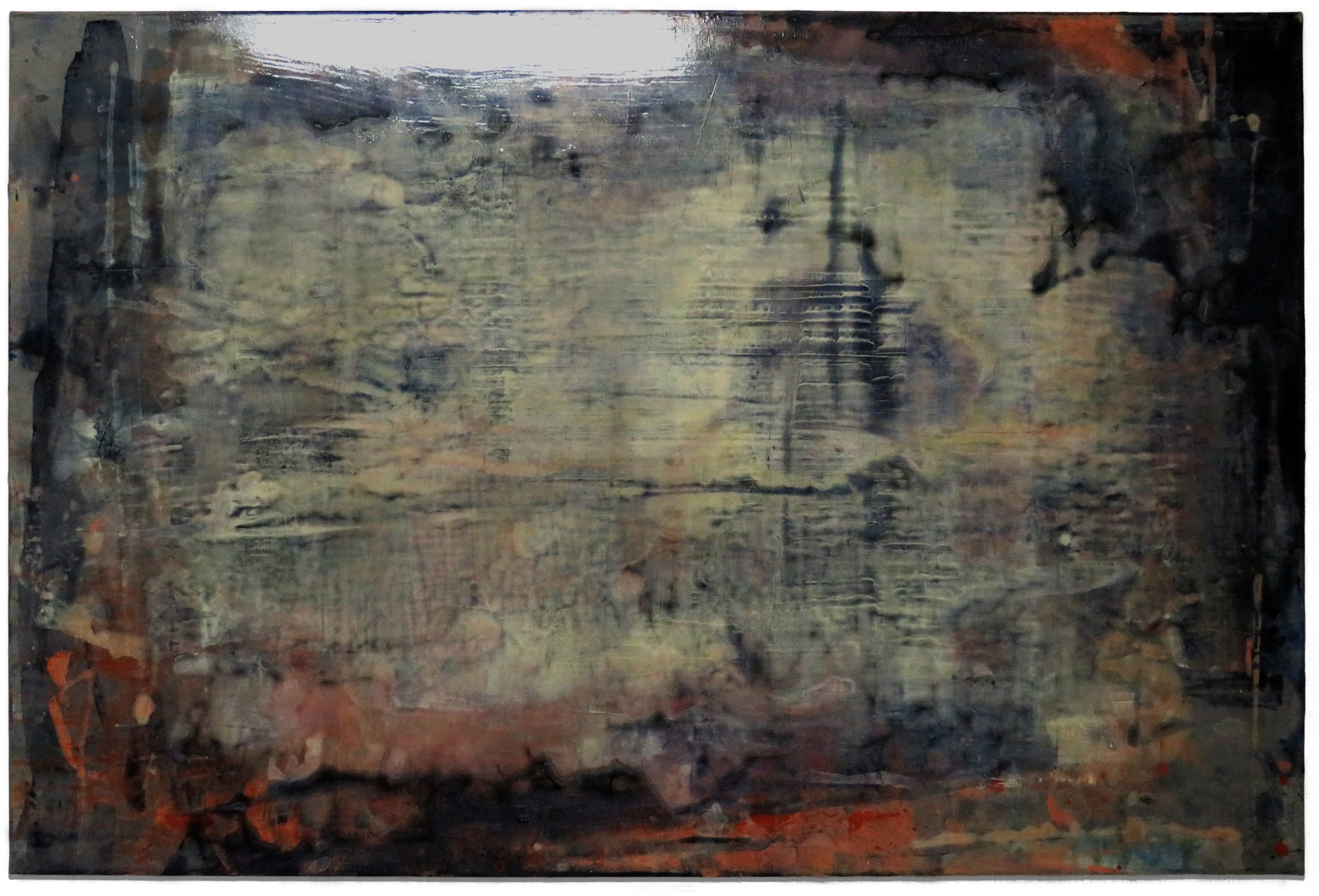 Afterglow 8-2019, mixed media and resin on canvas, 80cm x 120cm, 2019.
