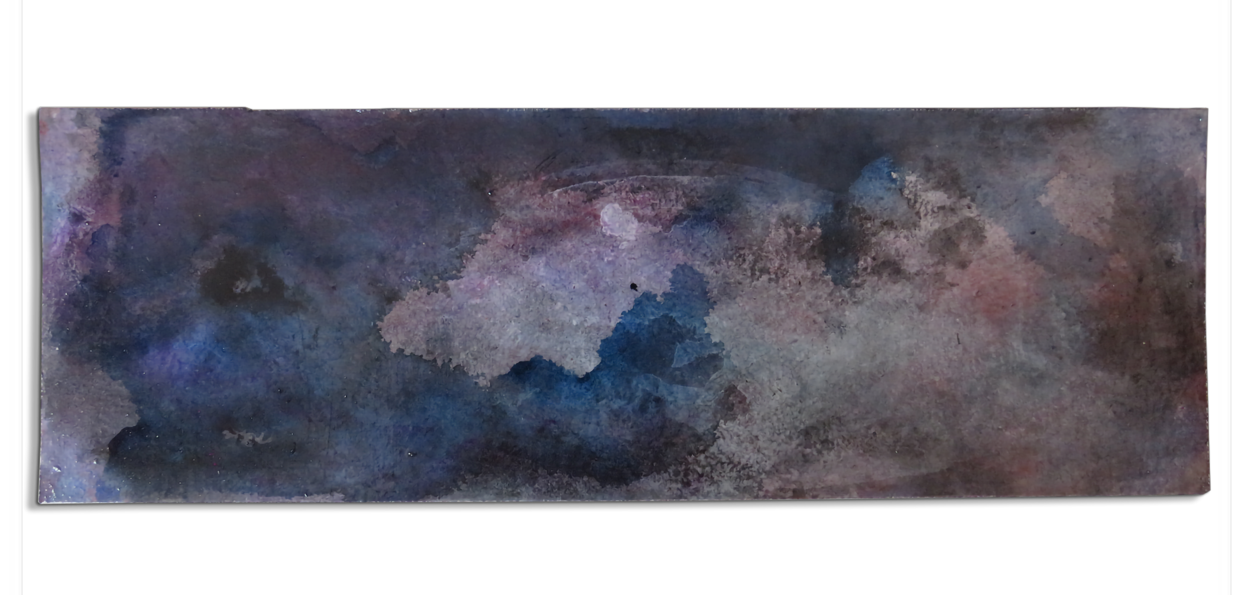 Afterglow Carte 20, mixed media and resin on paper, 13.3cm x 40cm, 2021.