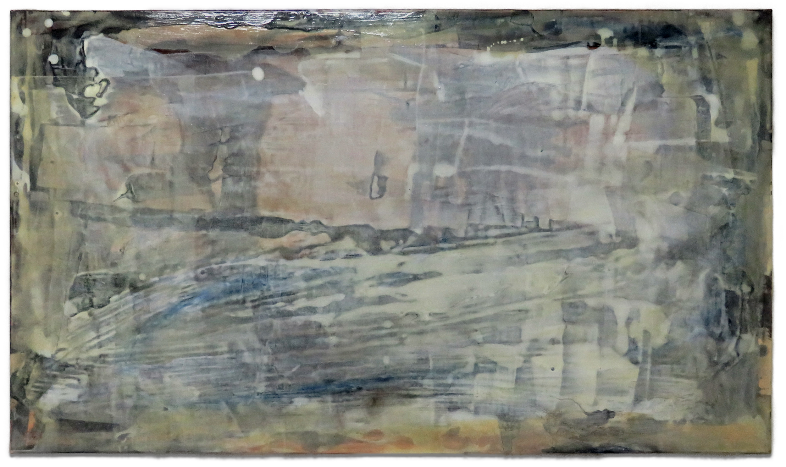 Afterglow 9-2019, mixed media and resin on canvas, 70cm x 120cm, 2019.