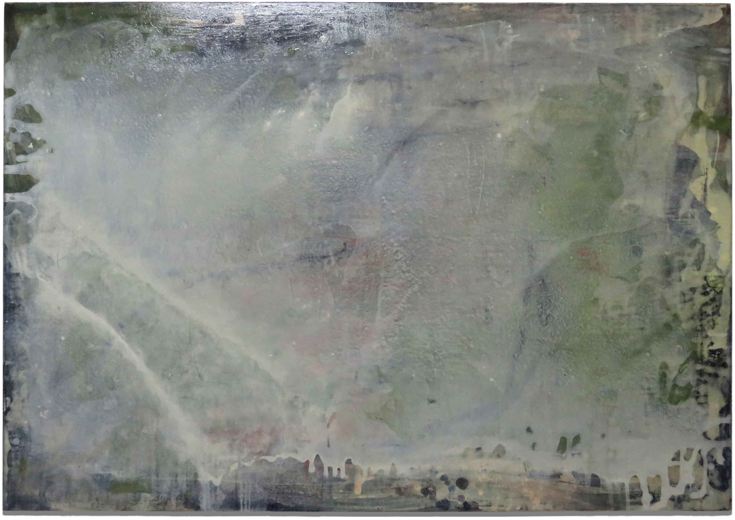Afterglow 3-2019, mixed media and resin on canvas, 105cm x 150cm, 2019.