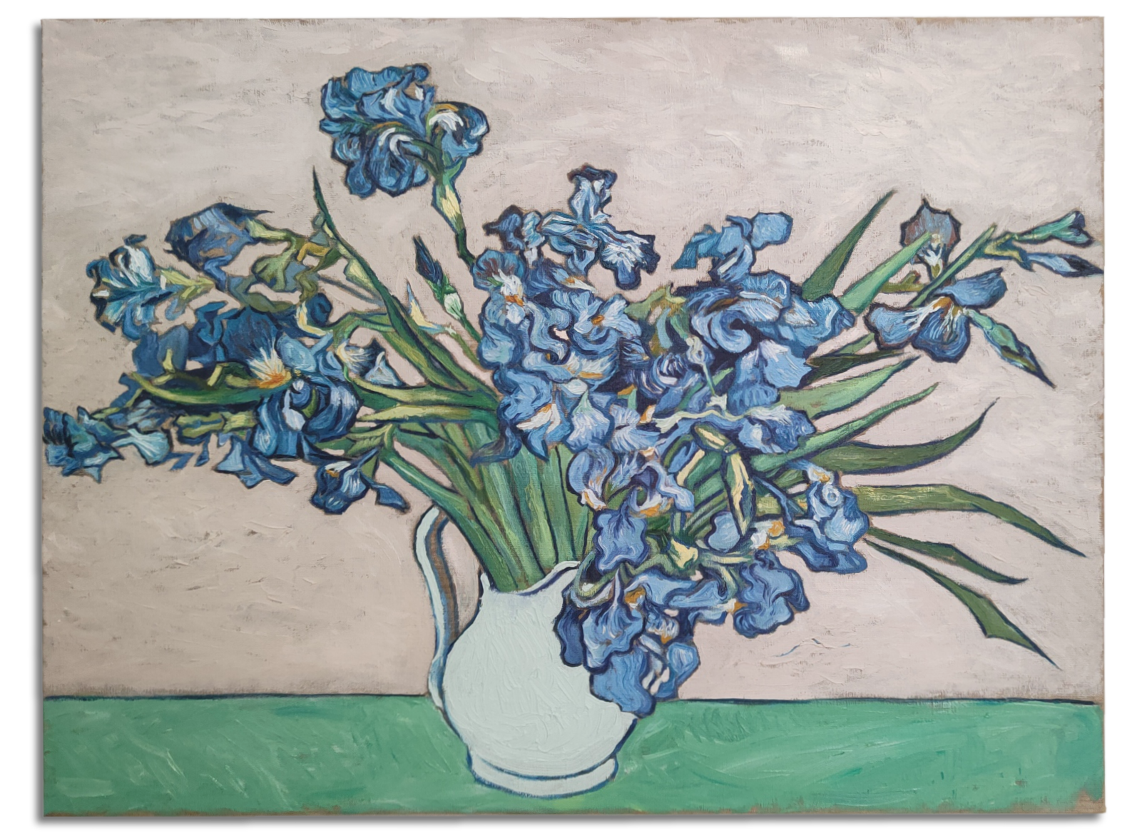 Irises. After Vincent van Gogh, 1890, oil on canvas, cm 60 x 80, 2026.