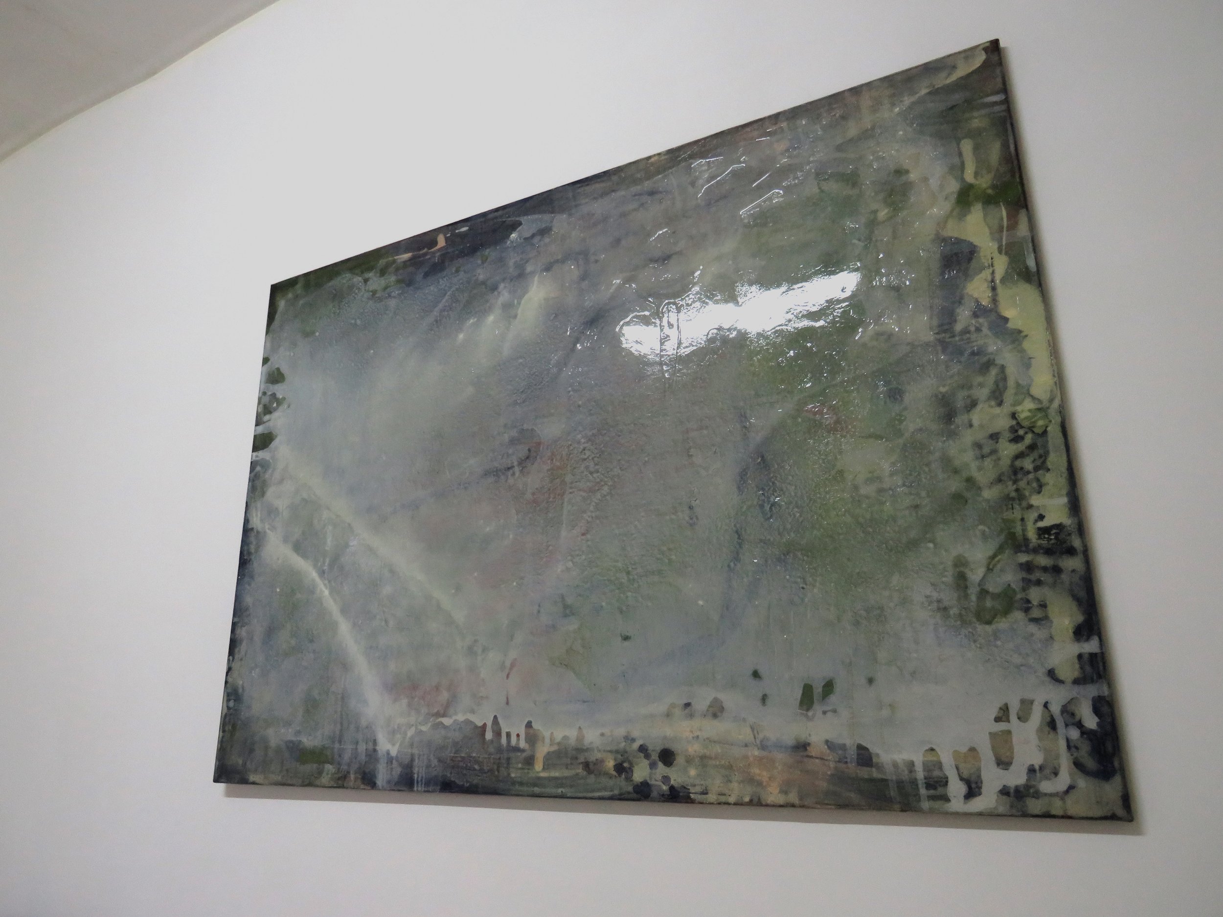 Afterglow 3-2019, mixed media and resin on canvas, 105cm x 150cm, 2019.