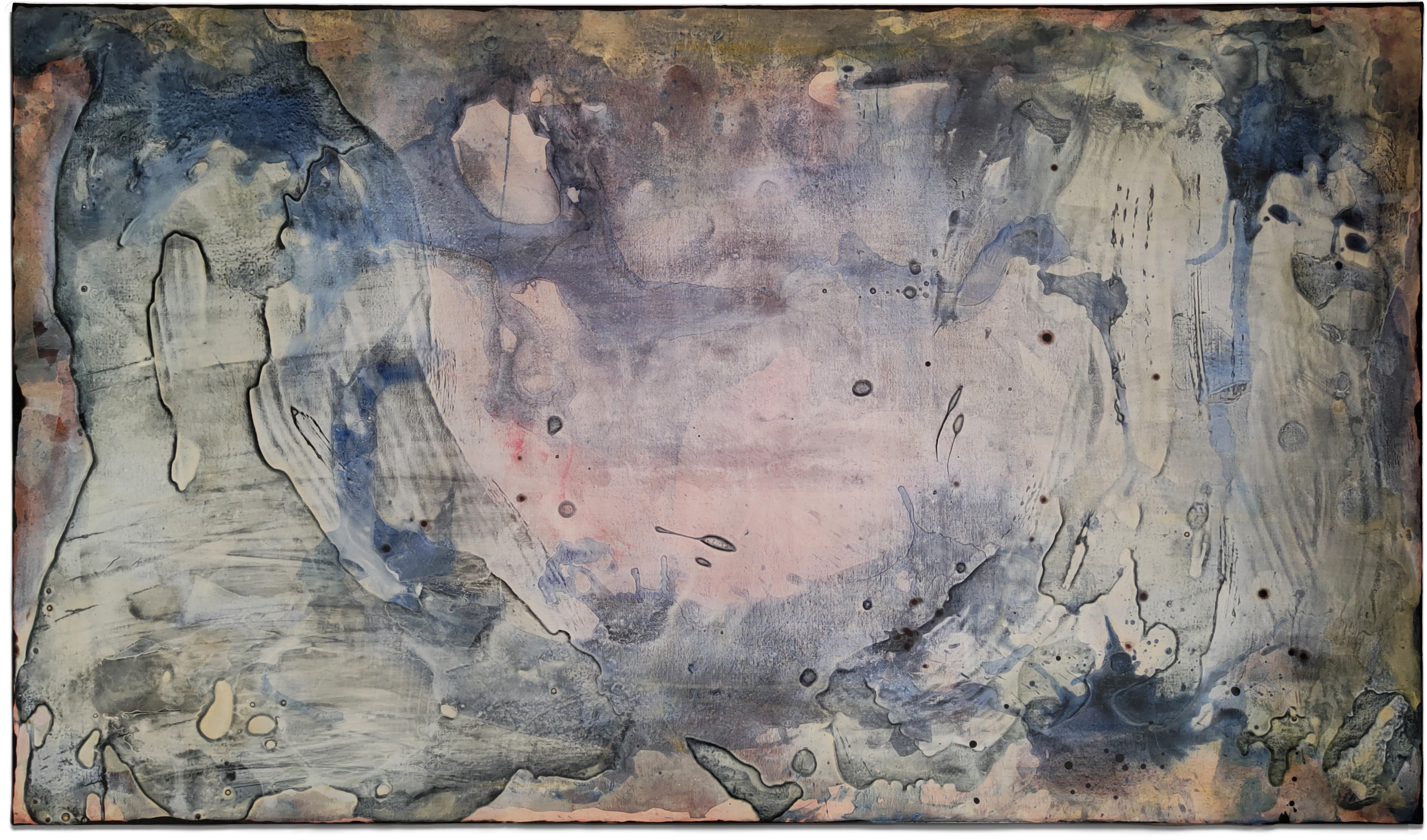 Afterglow 1-2020, mixed media and resin on canvas, 70cm x 120cm, 2020.