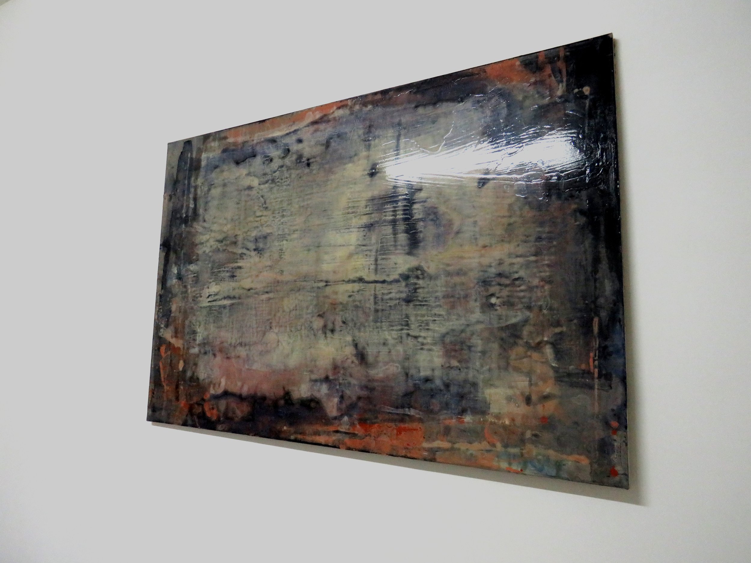 Afterglow 8-2019, mixed media and resin on canvas, 80cm x 120cm, 2019.