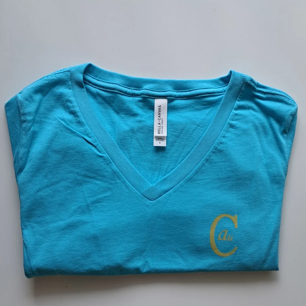 Women's Aqua Blue Wave with Gold