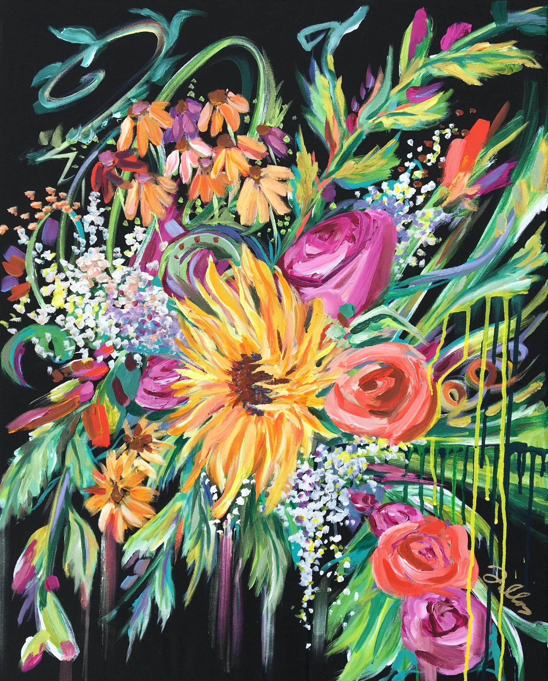 "She Blooms" Floral Print By Corinne Yancone