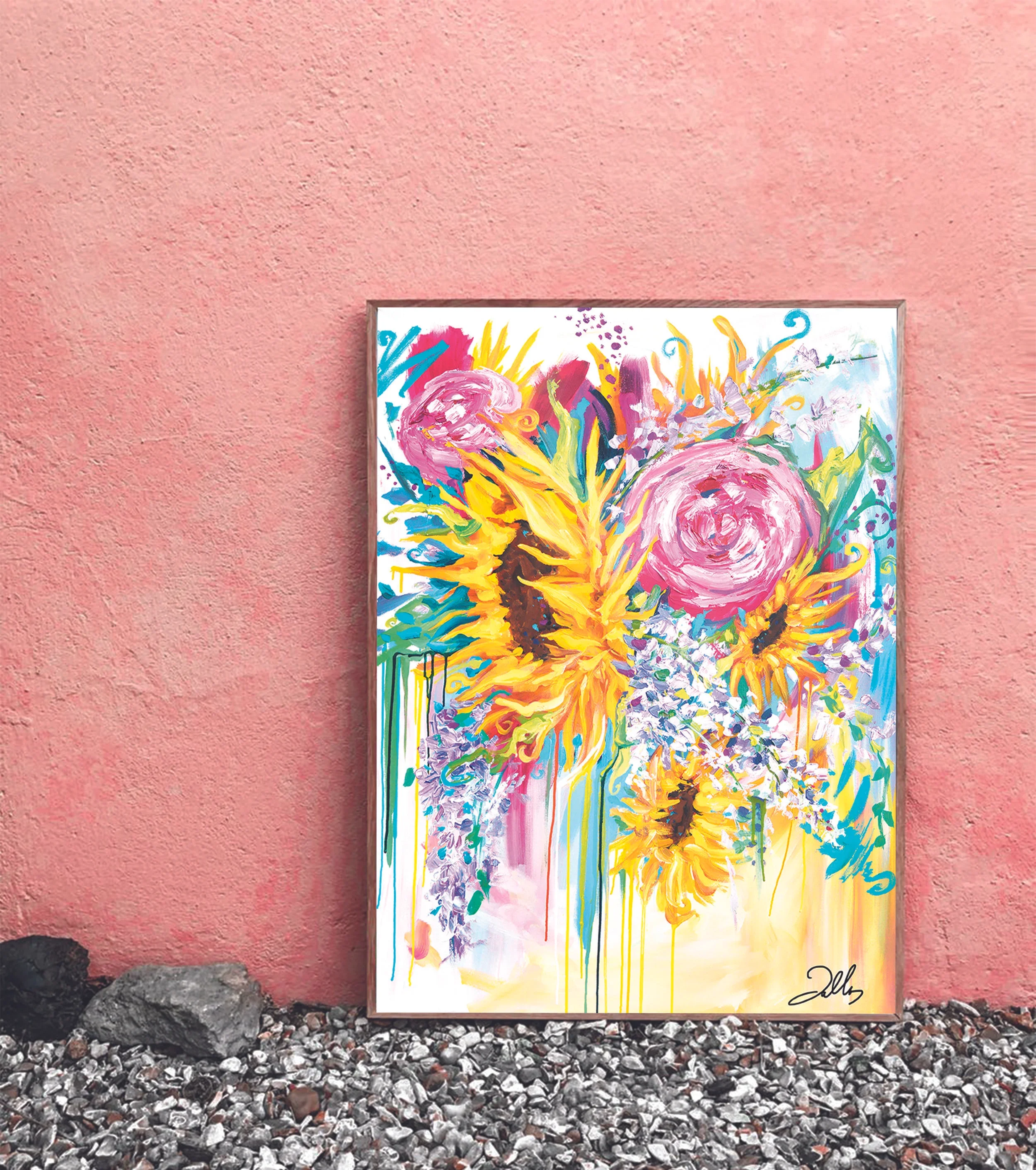 "First Sunflower" Floral Print By Corinne Yancone