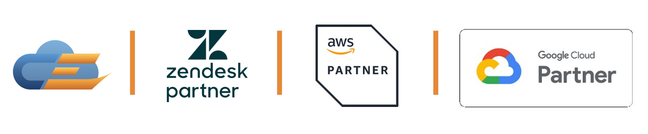 Logos of Cloudempower, Salesforce, Zendesk, AWS Partner, Google Cloud Partner.