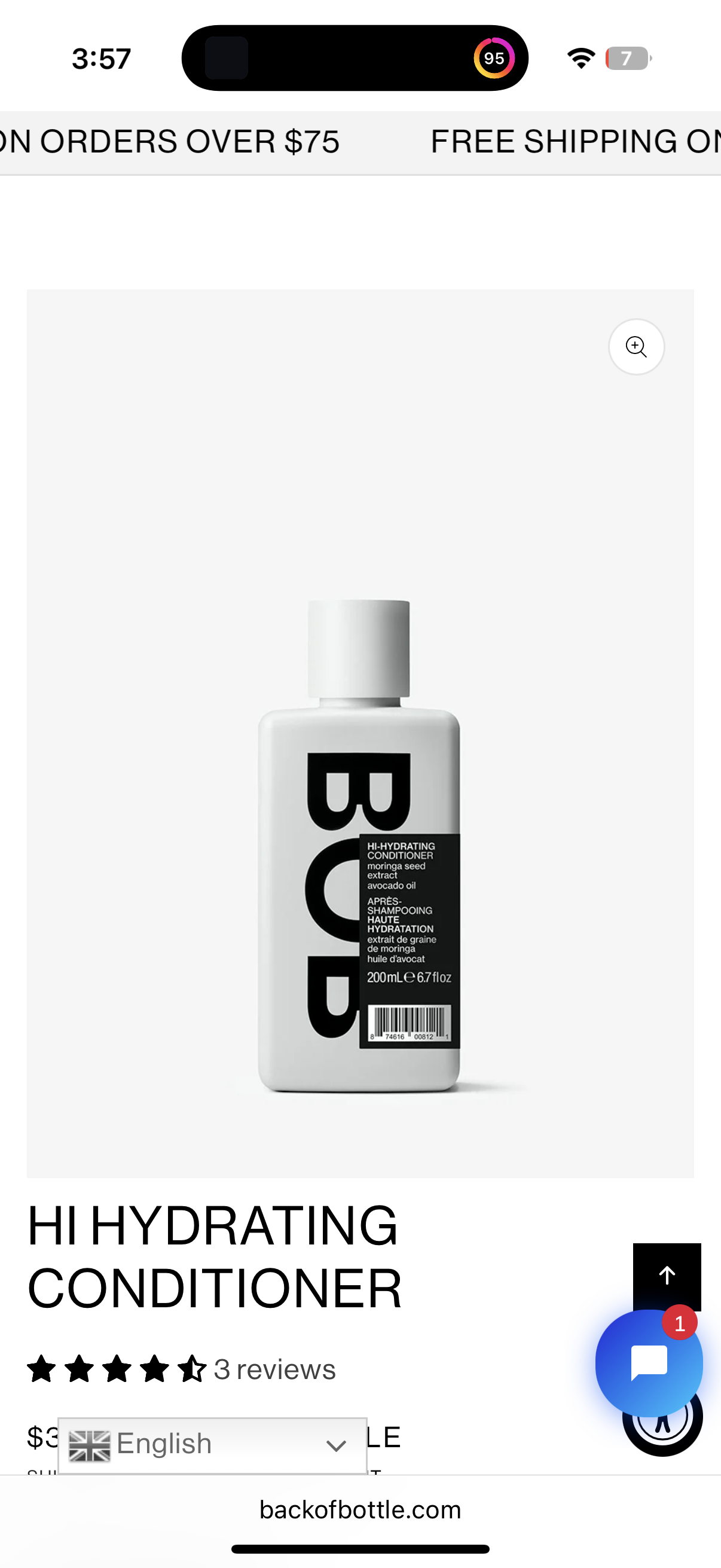 Back of Bottle HI Hydrating Conditioner