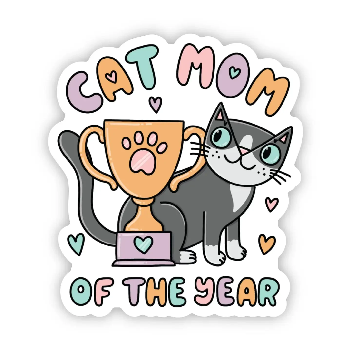 "Cat Mom of The Year" Sticker