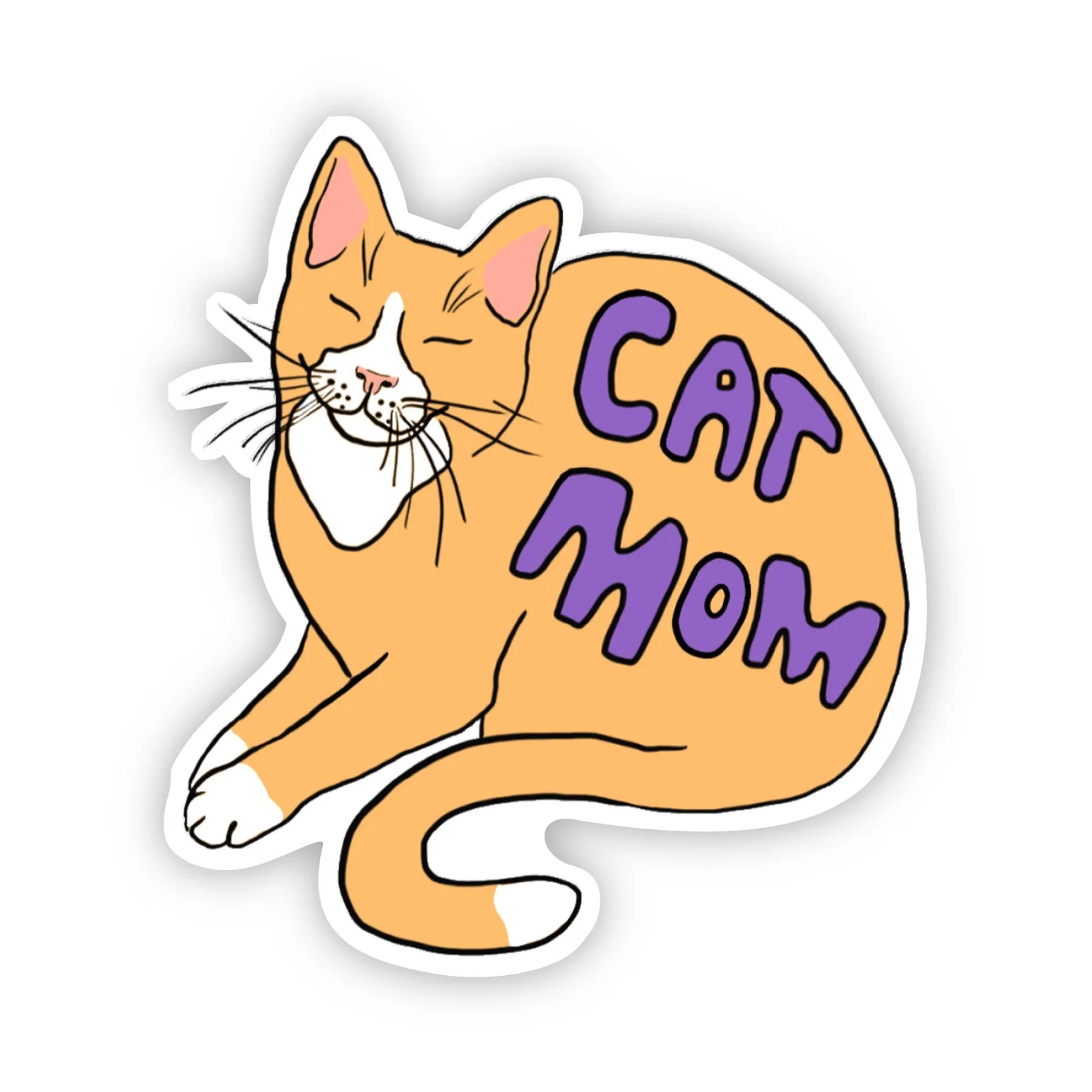 "Cat Mom" Cat Sticker