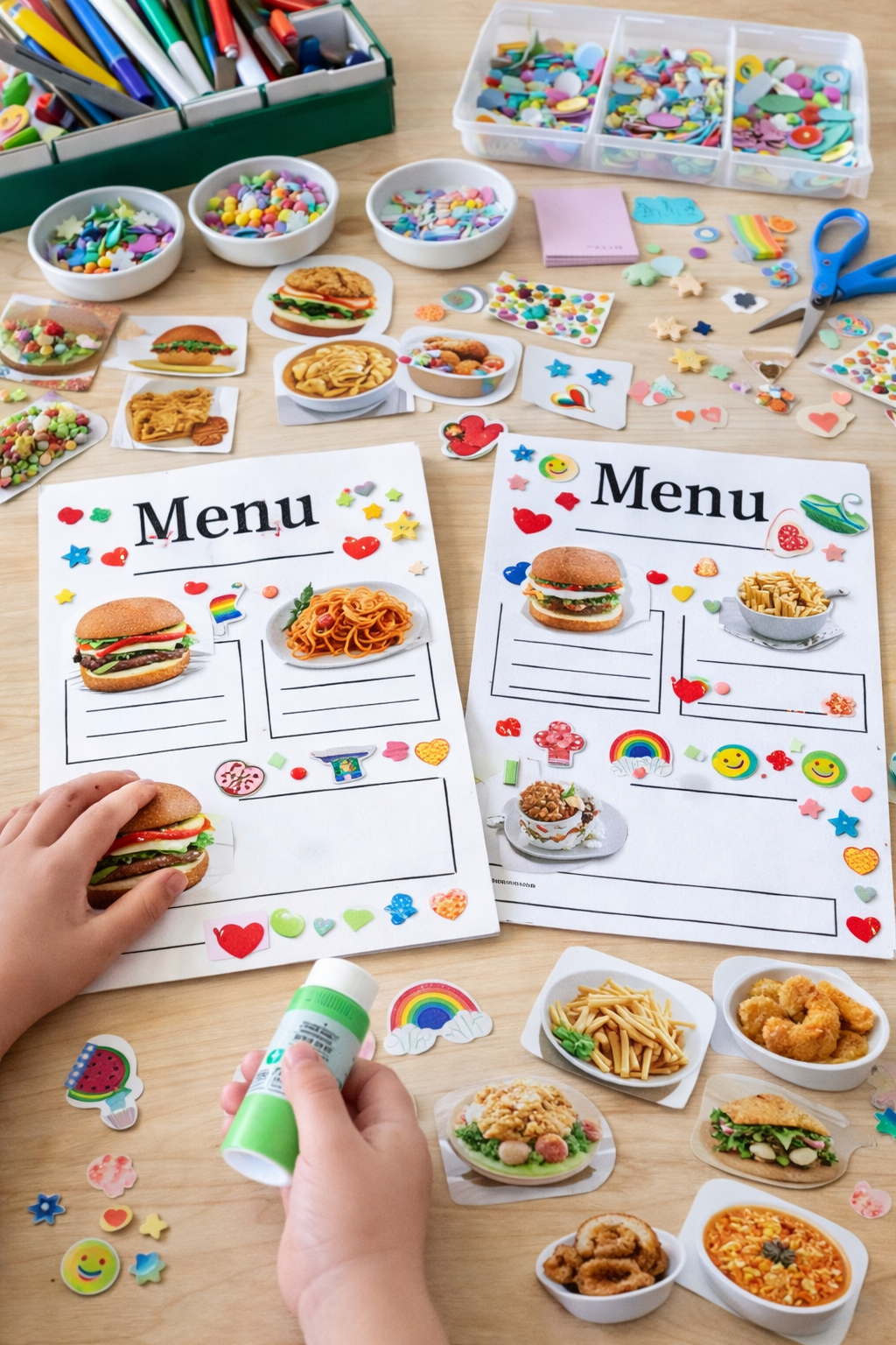 Custom menus for kids. Select your own meals, desserts, and beverages. Then add your own flare.