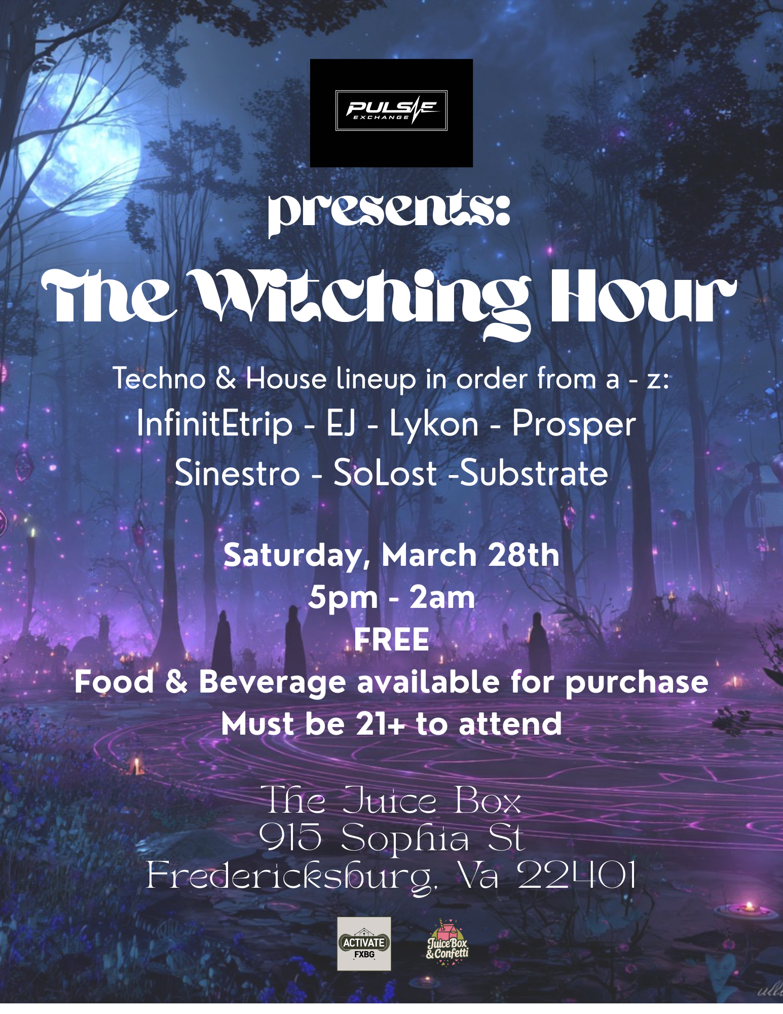 Fredericksburg VA community event hosted by JuiceBox Confetti & Pulse Exchange.