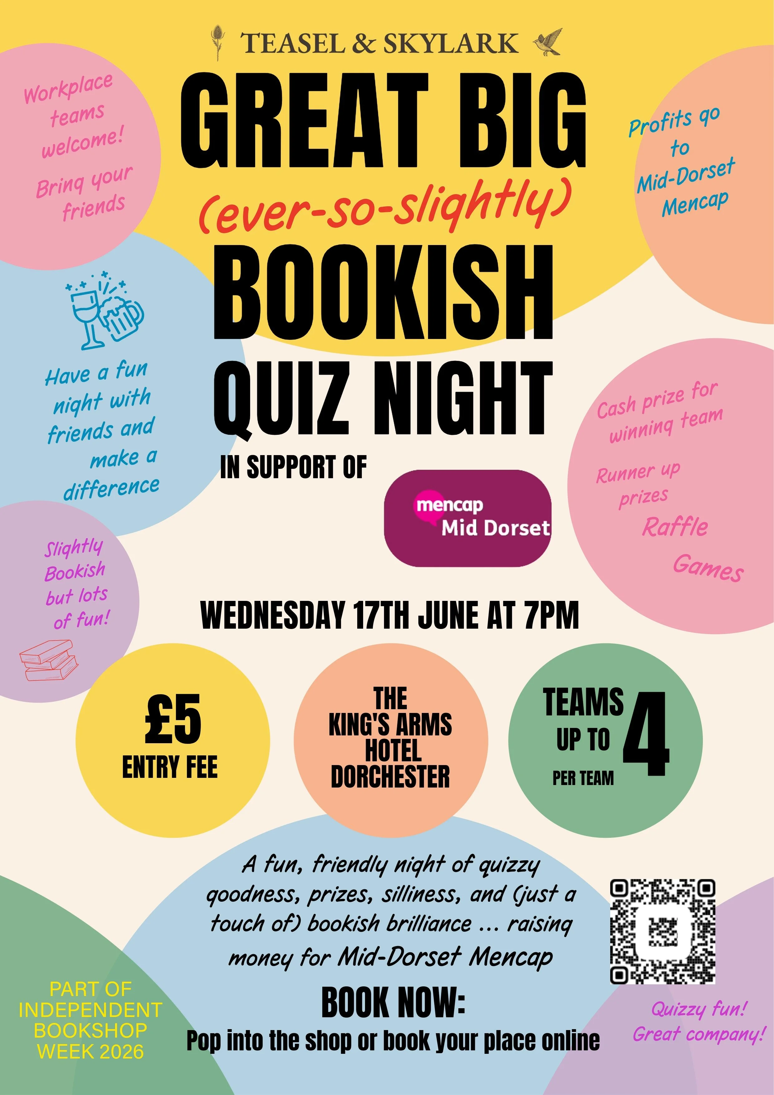 Teasel & Skylark's Great Big (Ever-so-slightly) Bookish Quiz Night In Support of Mencap