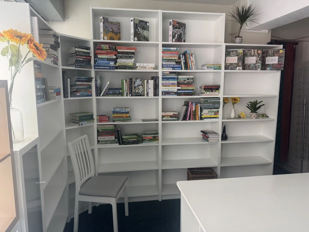 The shop comes alive with the arrival of the books